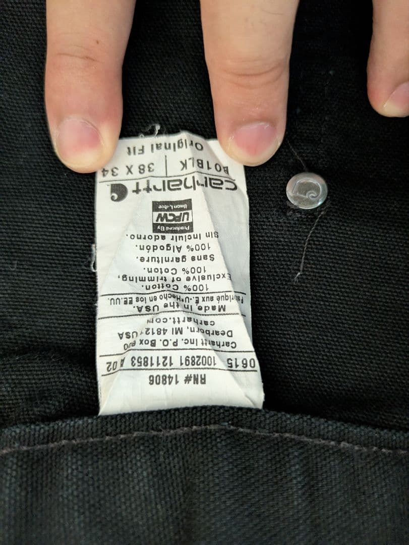 諒*本様 Carhartt ブラック ダブルニー ペインターパンツ 38x34