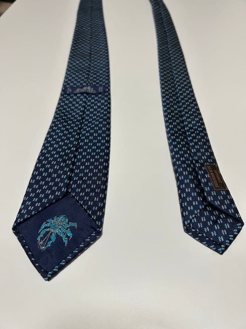 エルメス　HERMES フランボワイヤン・ウェブネクタイ　H柄