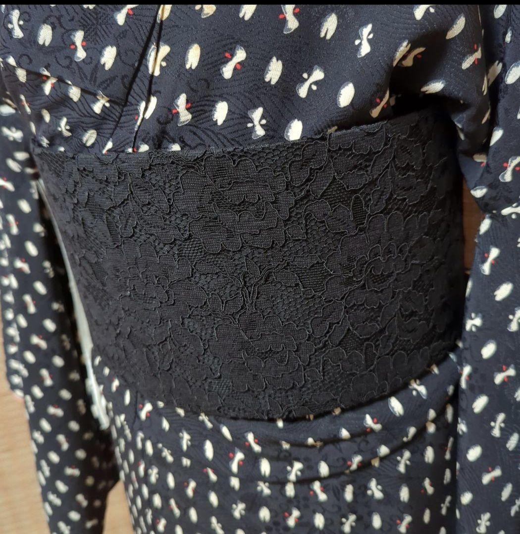 帯ベルト No.1795 黒レース×黒 和洋折衷コーデにも