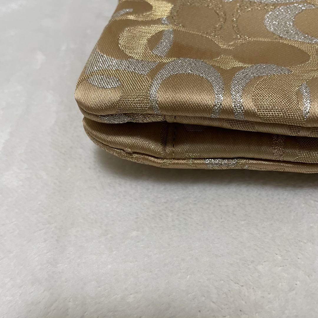 COACH コーチ　アクセサリーポーチ　ハンドバッグ　フック　ゴールド