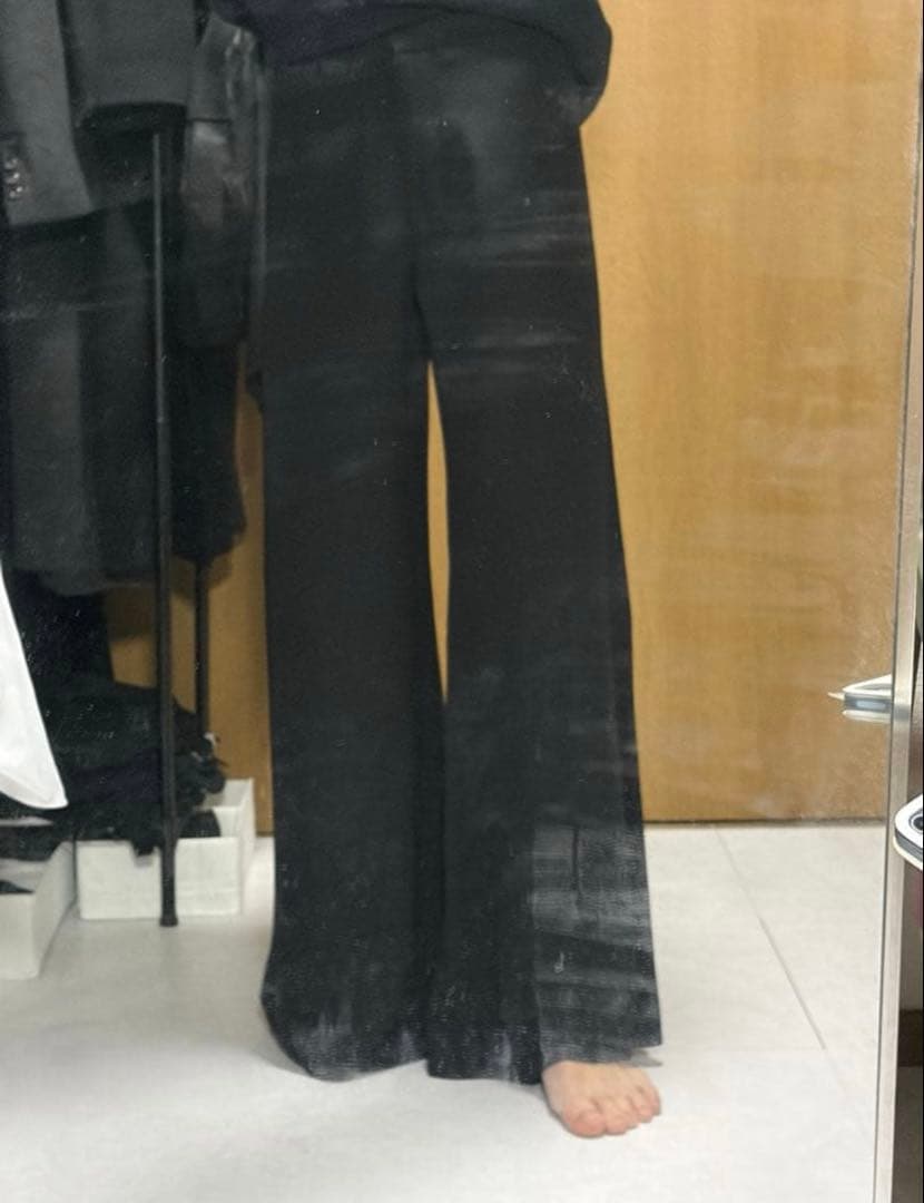 ANN DEMEULEMEESTER 本人期 ブラックワイドパンツ 36