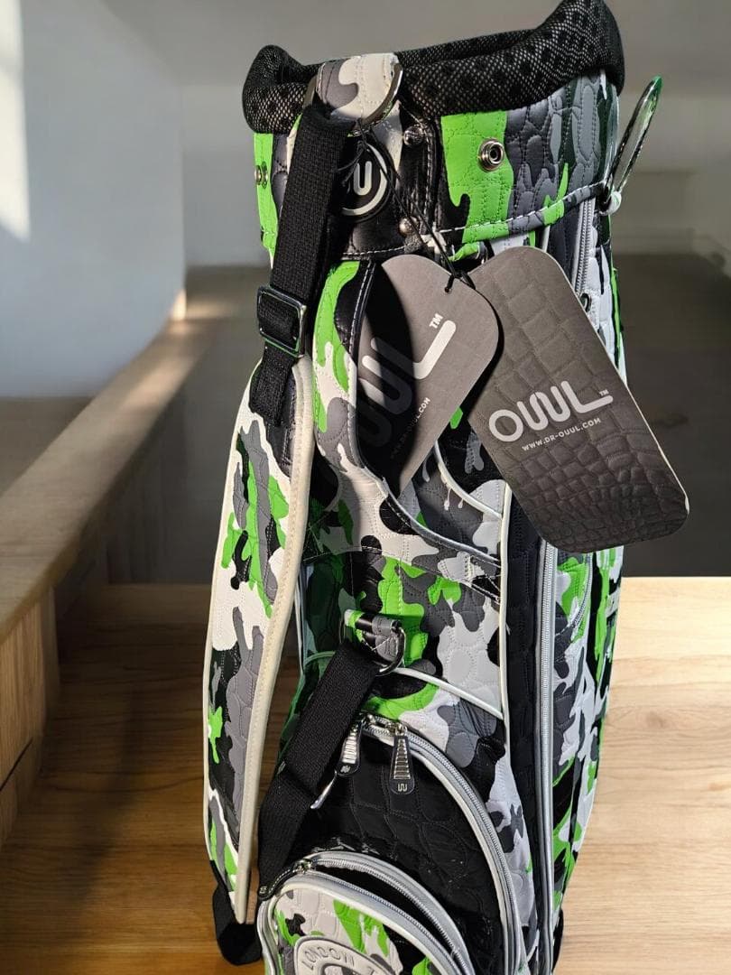 【新品未使用】　OUUL ワニ柄カモフラージュ ゴルフバッグGREEN