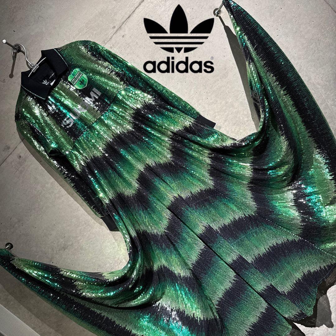 入手困難 新品 adidas×ANNA ISONIEMIスパンコールフレアドレス