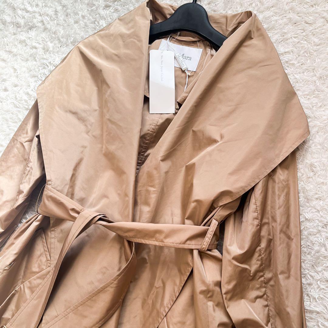 近年✨MaxMara ショールカラー トレンチコート ロング ベルト付 シルク混