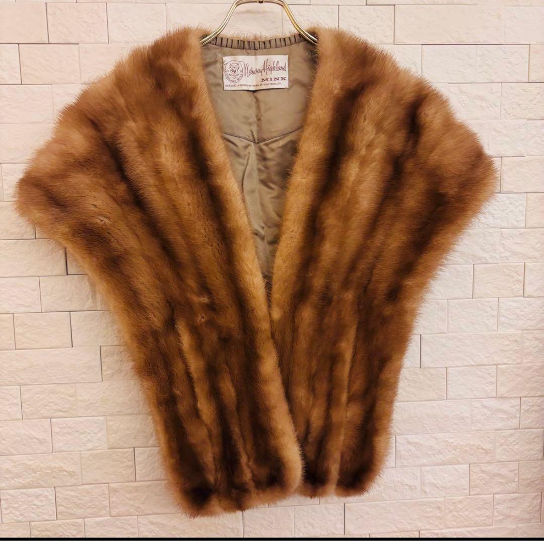 美品 ノルウェーハイランド ミンクショール フォーマル 結婚式 パーティ 成人式
