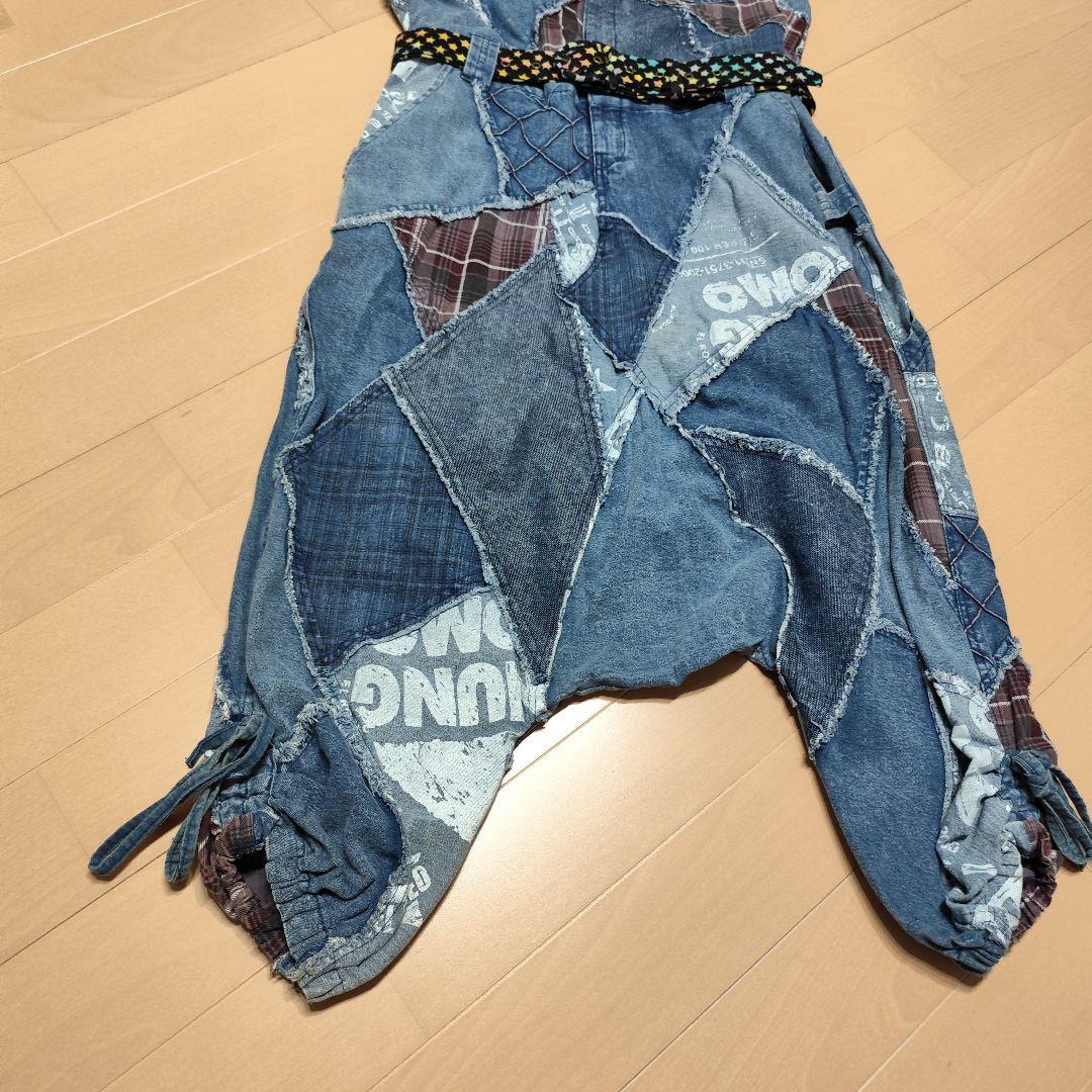 希少 EL RODEO サルエル パッチワーク オールインワン ベルト付き