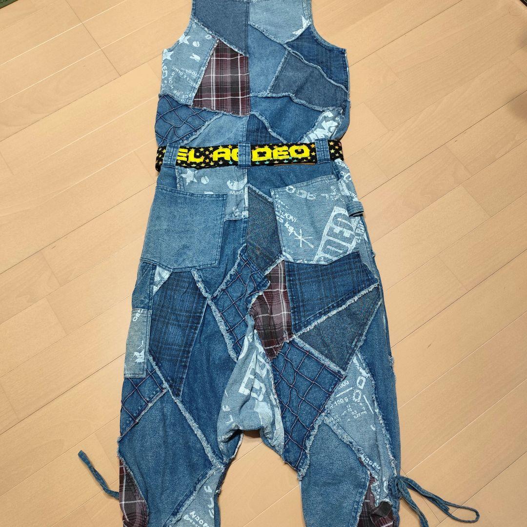希少 EL RODEO サルエル パッチワーク オールインワン ベルト付き