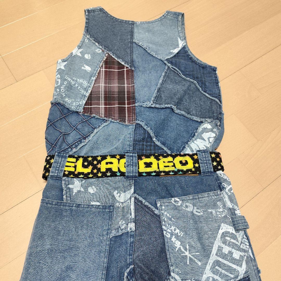 希少 EL RODEO サルエル パッチワーク オールインワン ベルト付き