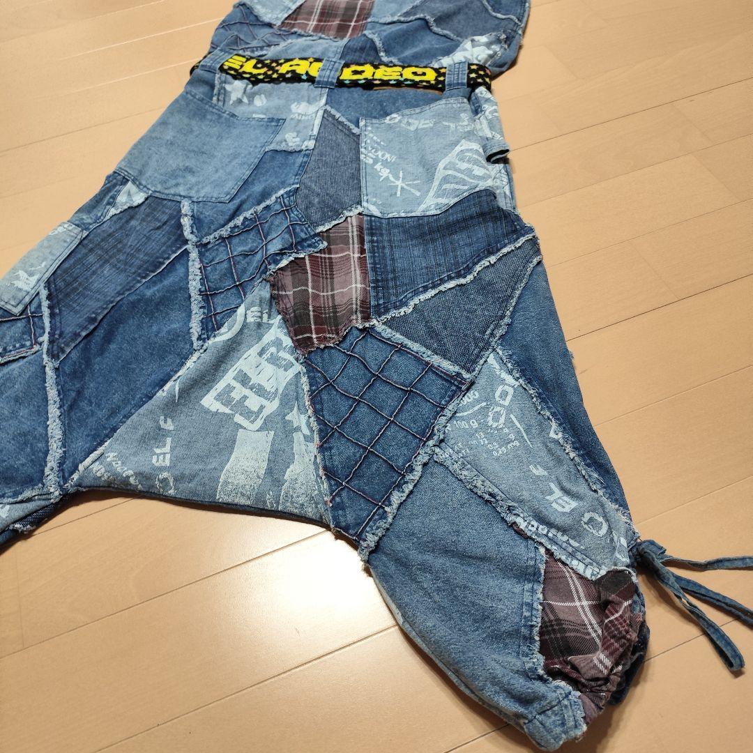 希少 EL RODEO サルエル パッチワーク オールインワン ベルト付き