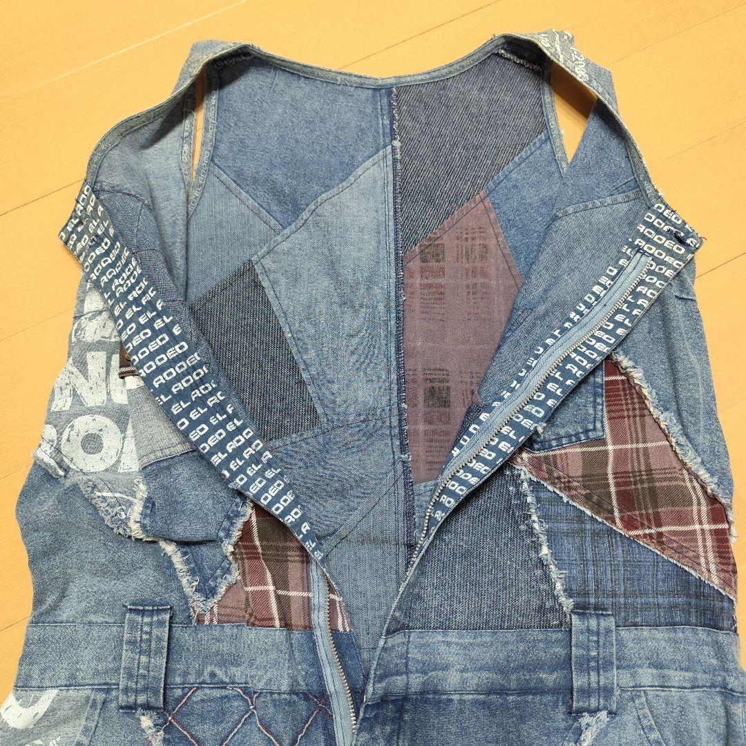 希少 EL RODEO サルエル パッチワーク オールインワン ベルト付き