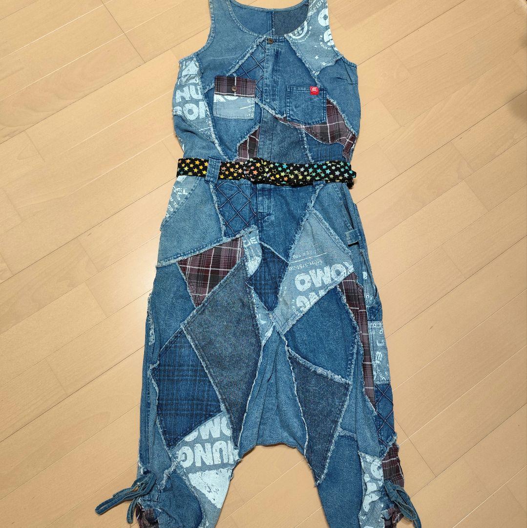 希少 EL RODEO サルエル パッチワーク オールインワン ベルト付き