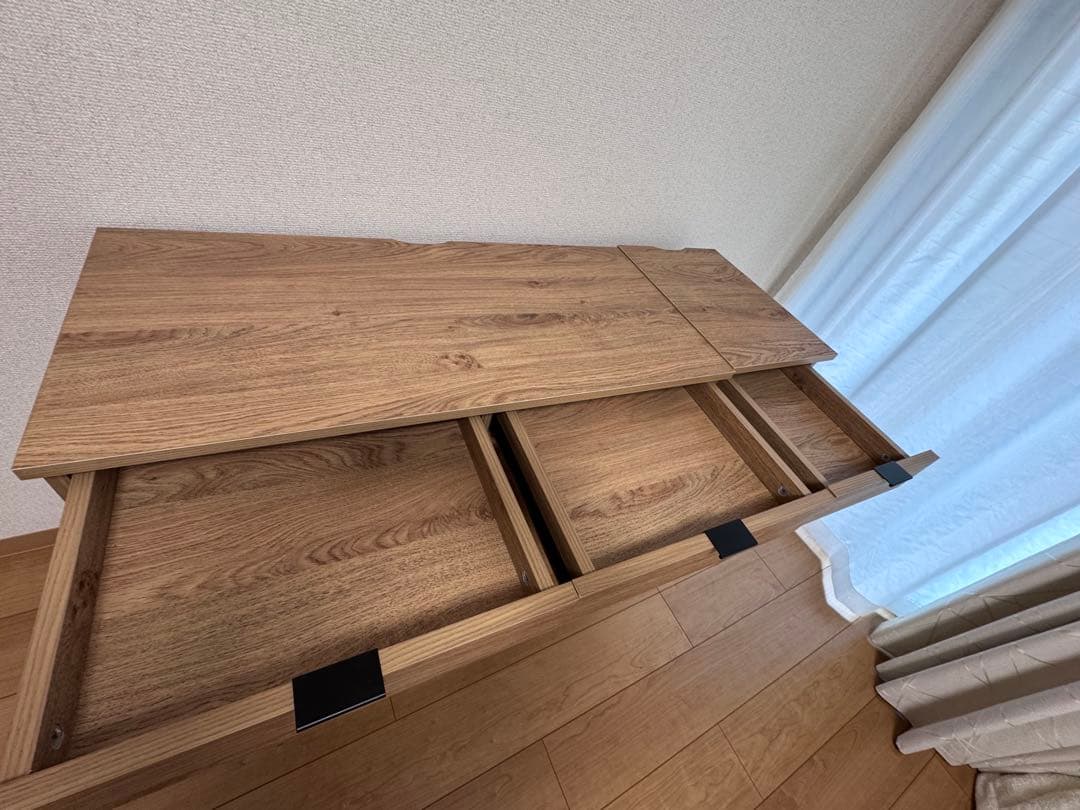 ①LOWYA ロウヤ　デスク ドレッサー パソコンデスク 机 収納付き