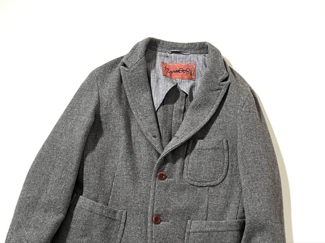 【美品】45R umii908　ツイードジャケット　アンコン　段返り3B　本切羽
