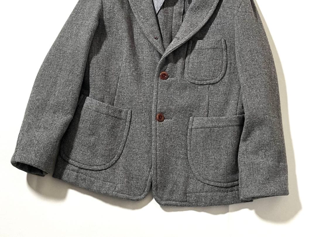 【美品】45R umii908　ツイードジャケット　アンコン　段返り3B　本切羽