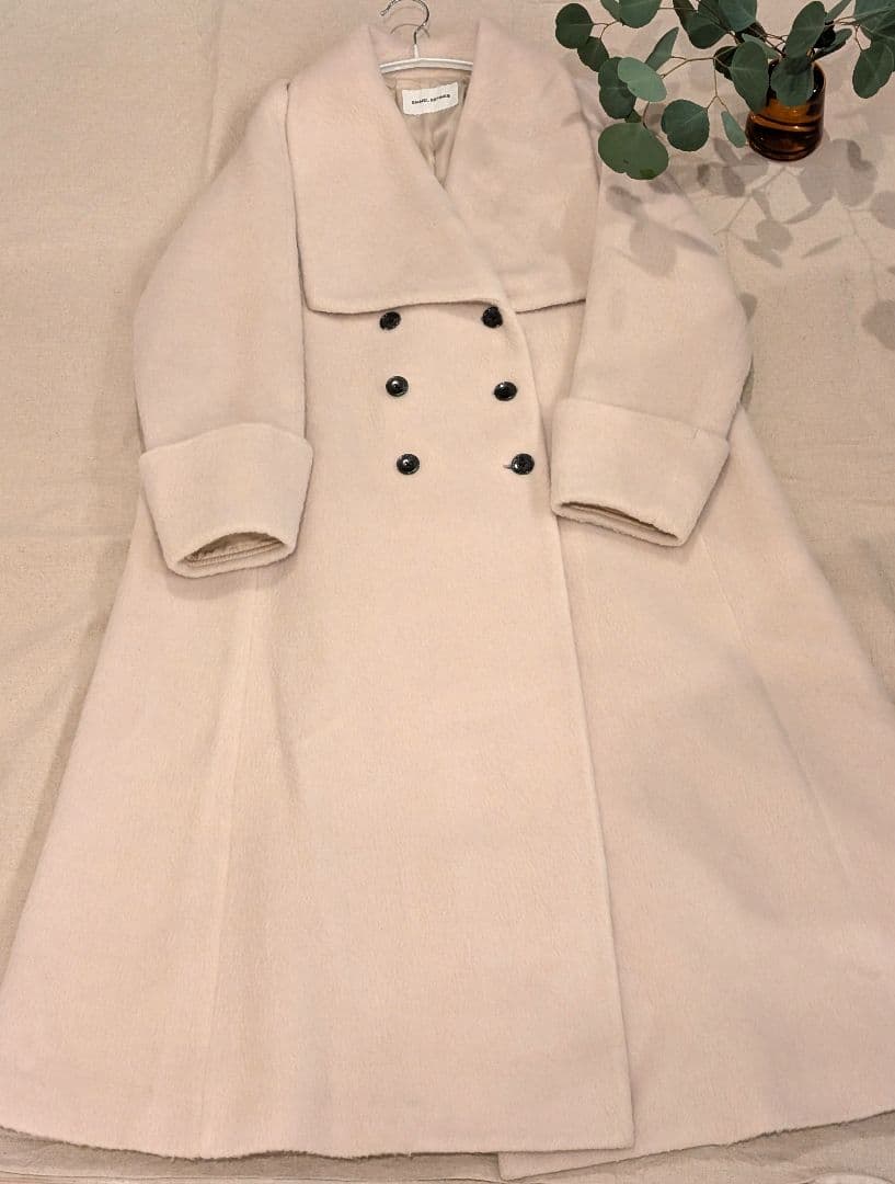 EMMEL REFINES シャギー ビッグカラー フレア ロングコート