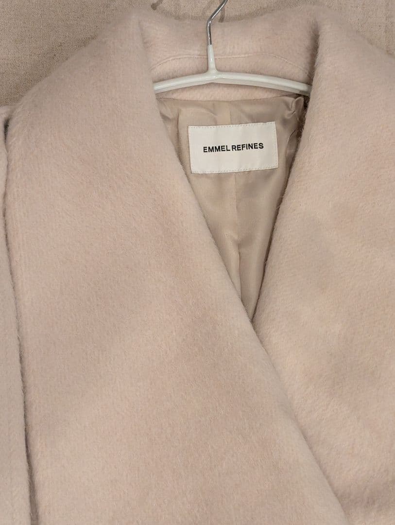 EMMEL REFINES シャギー ビッグカラー フレア ロングコート