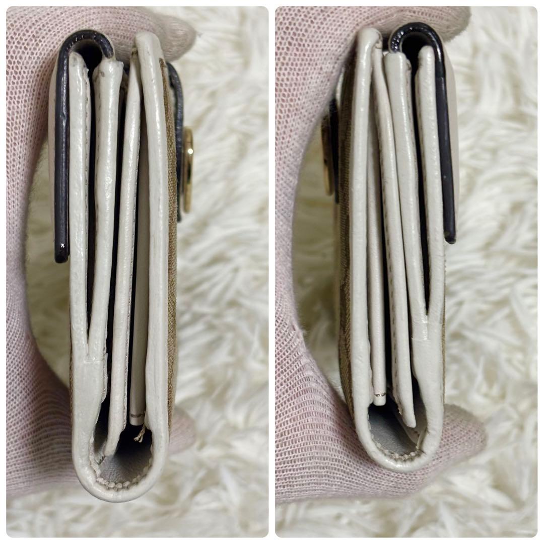 GUCCI GGキャンバス ラブリーハート 長財布 Wホック　白　ロゴ