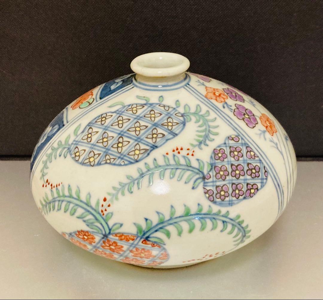 佐藤走波（五代）染錦辻が花文　花瓶　花入れ