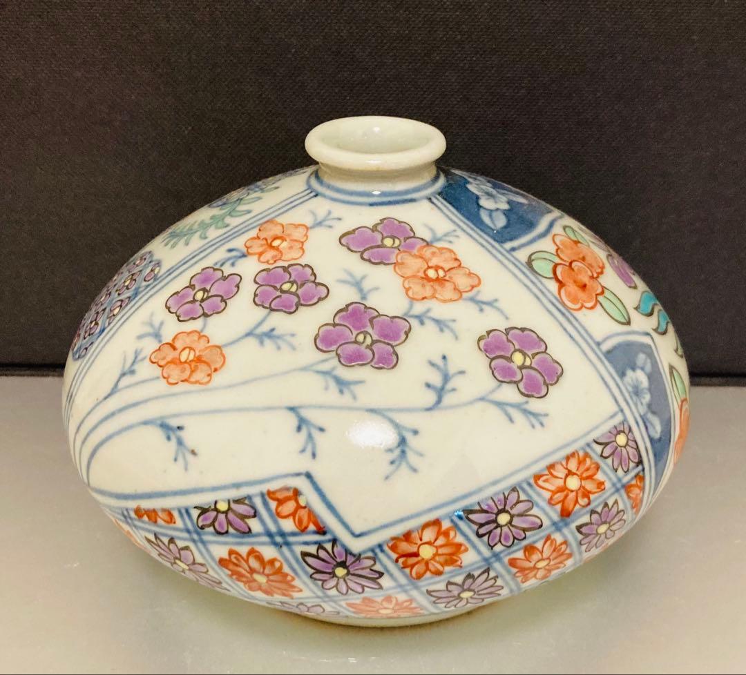 佐藤走波（五代）染錦辻が花文　花瓶　花入れ