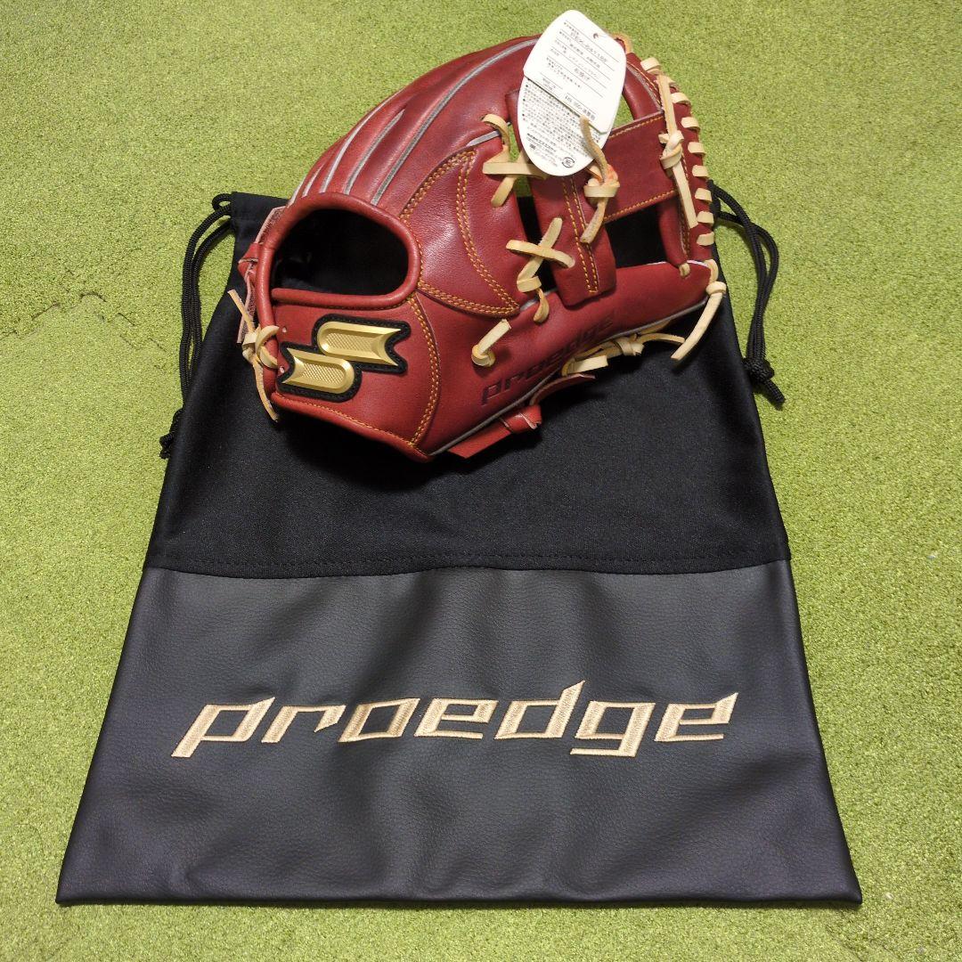 proedge 赤 レザー 硬式グローブ 収納袋付き