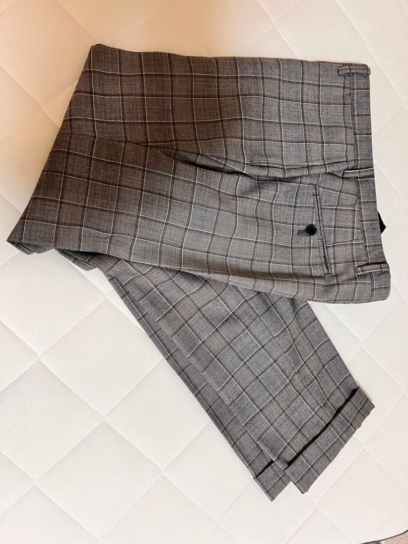 EDIFICE スーツ　チェック　グレー