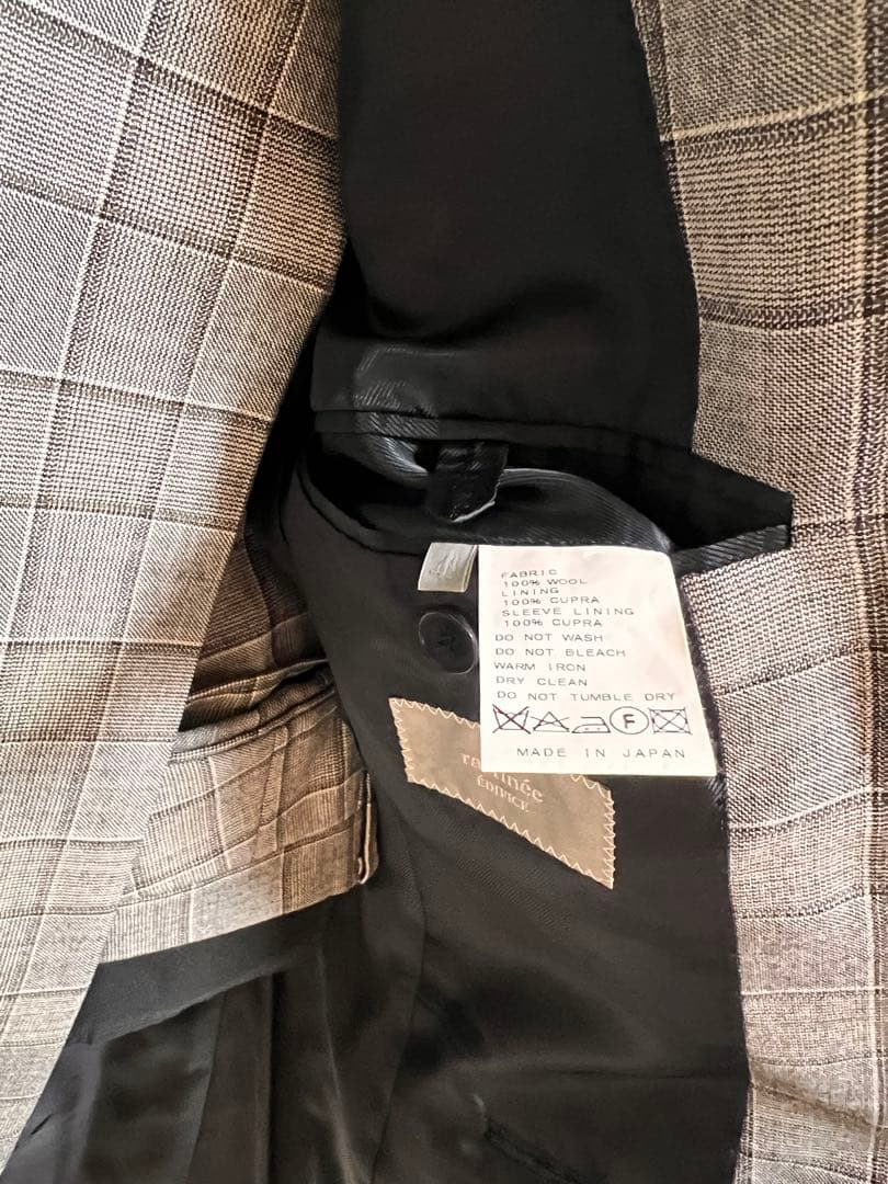 EDIFICE スーツ　チェック　グレー