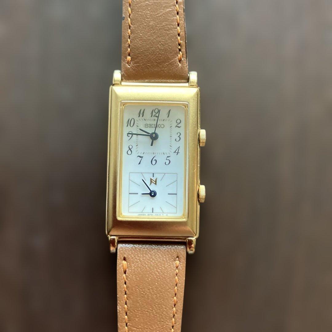 ゴシゴシ　SEIKO ノイエ1EFW-5A00 レディース腕時計　ダブル