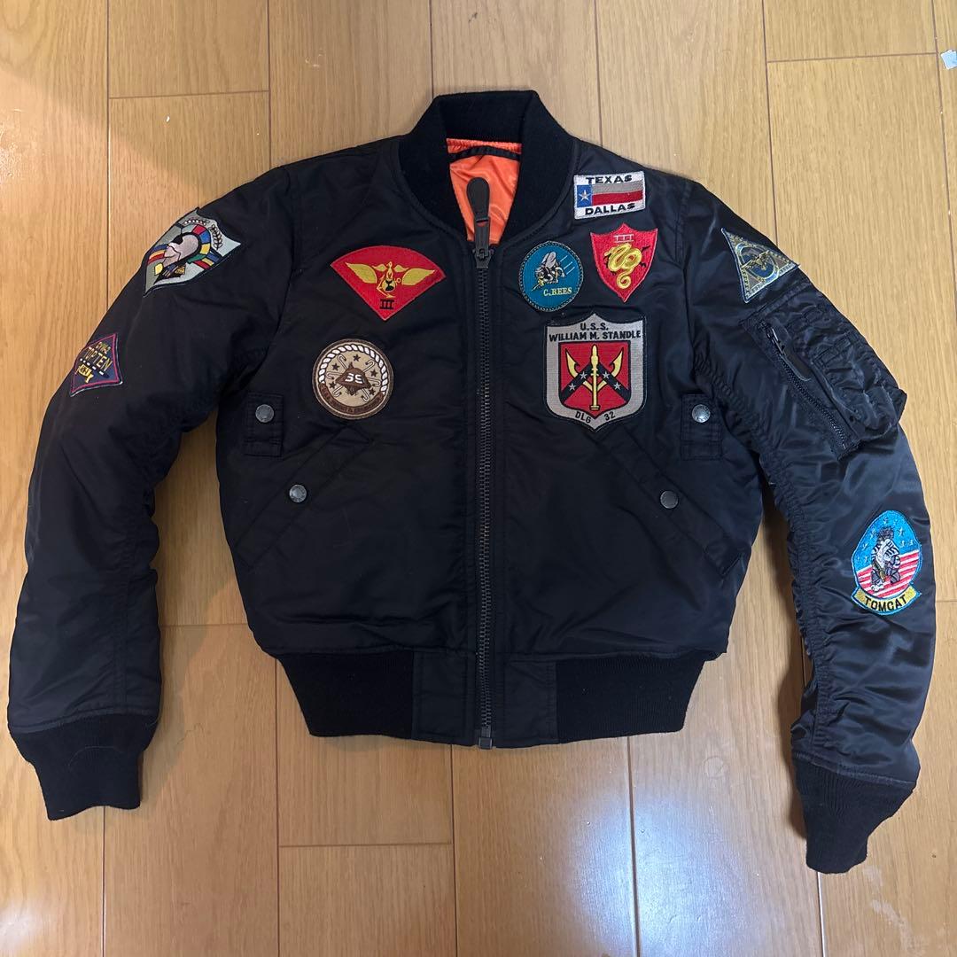 の*ん様 MA-1 フライトジャケット 黒 パッチ付き