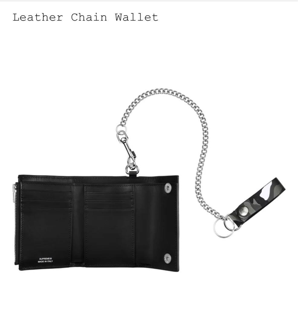 小物 Supreme Leather Chain Wallet  Camo