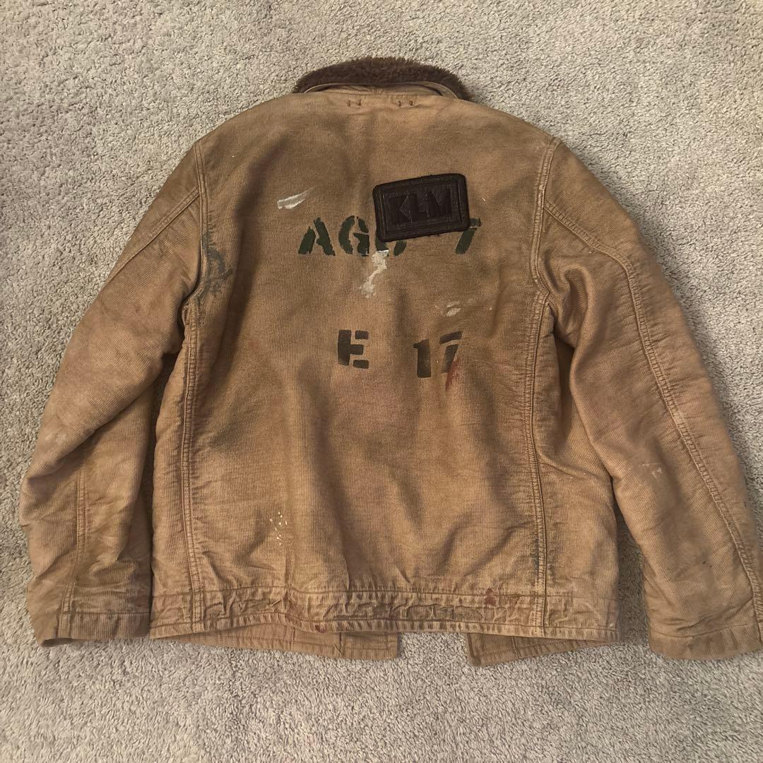 BLUE BLUE ジャーマンクロスN-1デッキジャケット　ビンテージ加工