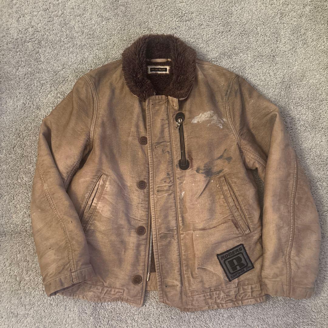 BLUE BLUE ジャーマンクロスN-1デッキジャケット　ビンテージ加工