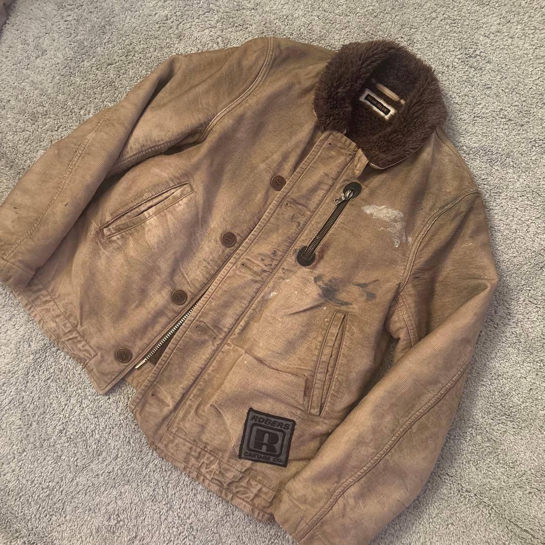 BLUE BLUE ジャーマンクロスN-1デッキジャケット　ビンテージ加工