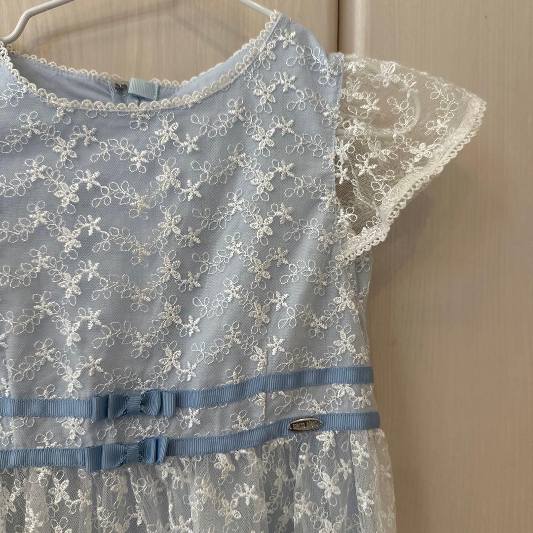 しみずmezzo piano 水色レースドレス 120