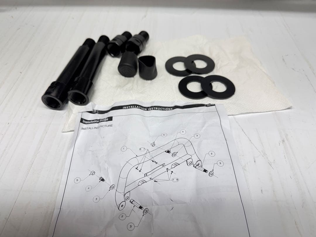200系ハイエース バンパーガード マットブラック スチール製