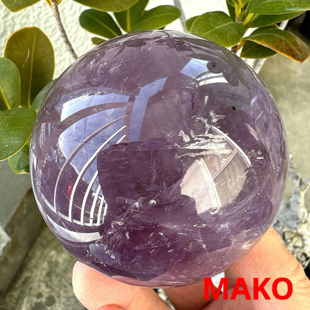 M1881☆アメジスト丸玉直径78mm648g☆天然石　原石☆N60102