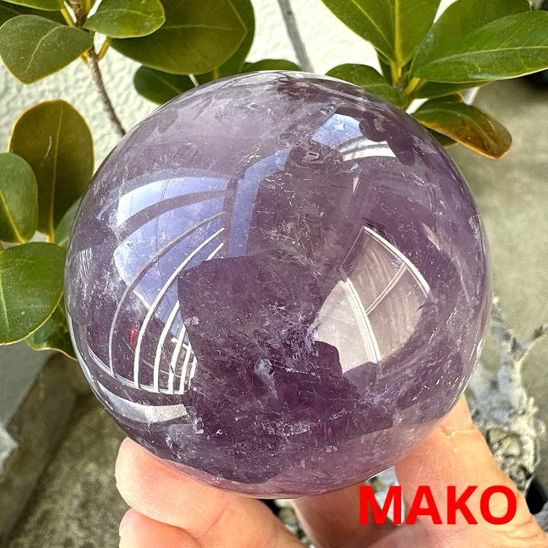 M1881☆アメジスト丸玉直径78mm648g☆天然石　原石☆N60102
