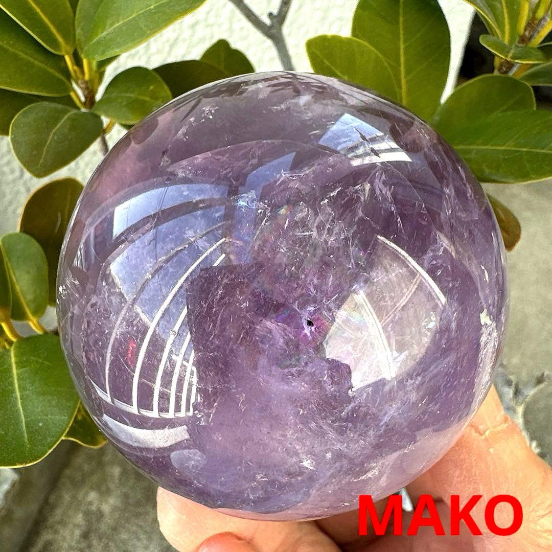 M1881☆アメジスト丸玉直径78mm648g☆天然石　原石☆N60102