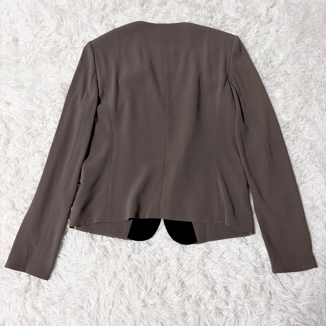 【新品】BEIGE, CINDY ダブルカラージャケット サイズ6 茶×黒