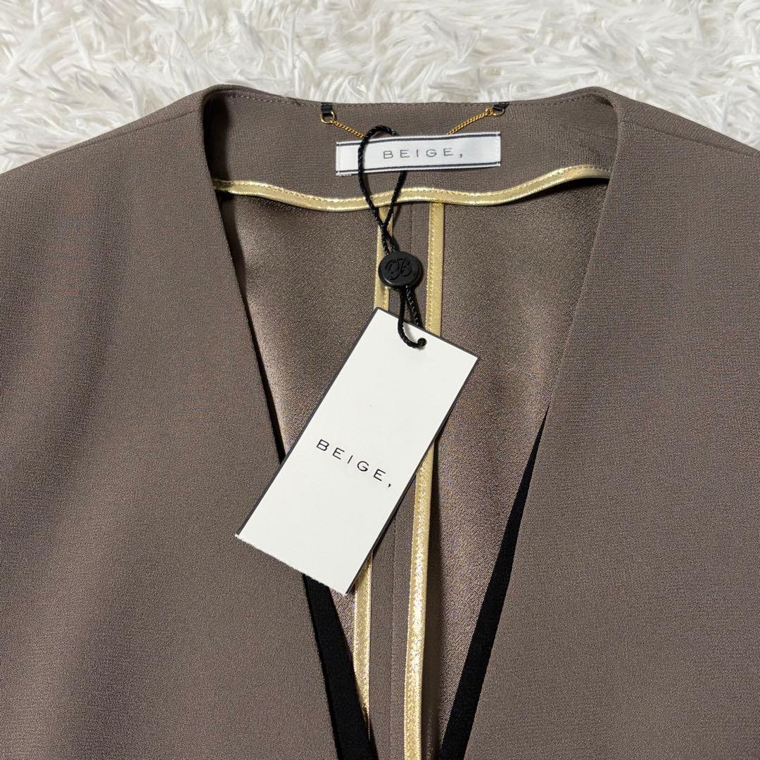 【新品】BEIGE, CINDY ダブルカラージャケット サイズ6 茶×黒