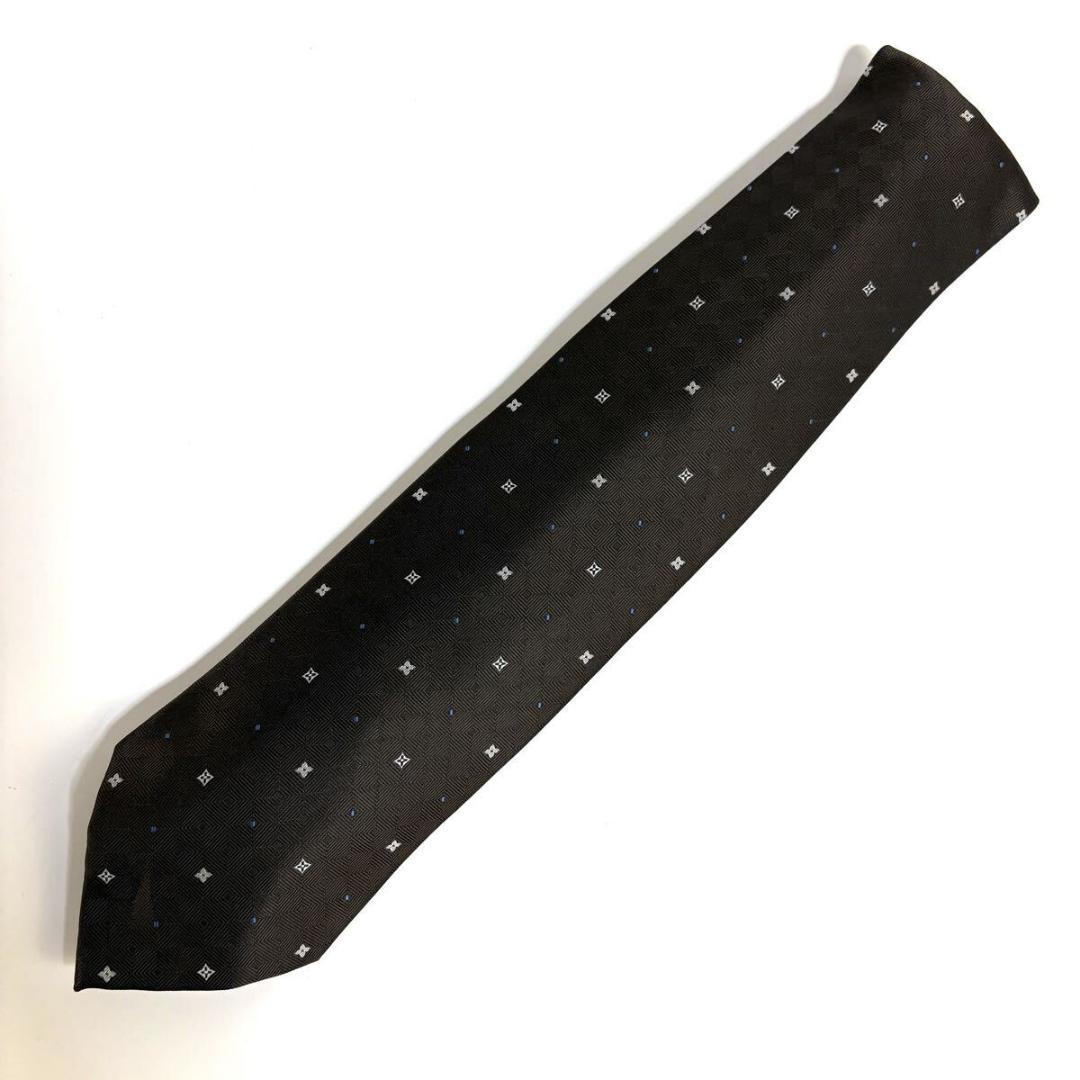 【極美品】LV ヴィトン シルク ネクタイ 小紋柄 元箱付き イタリア製