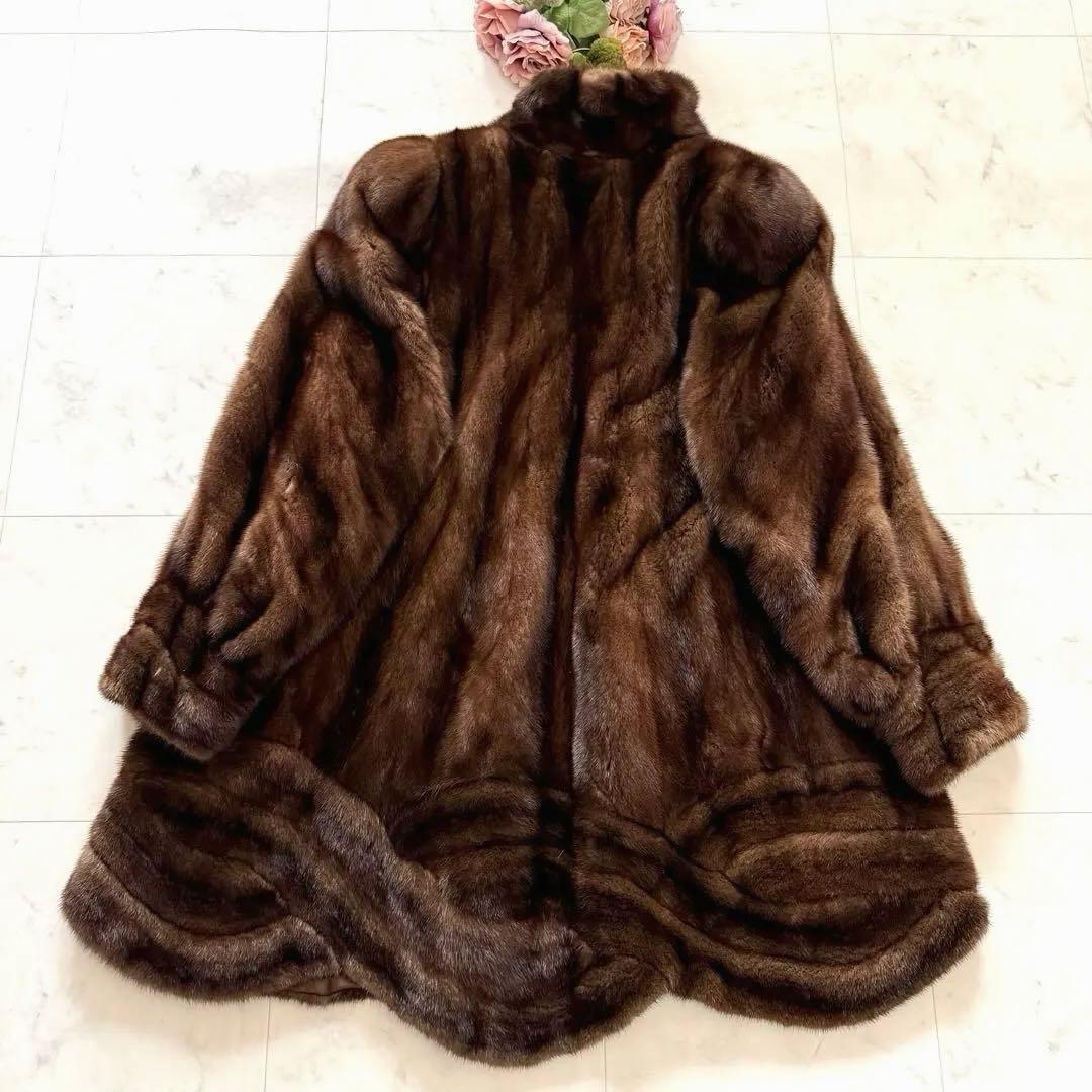 希少デザイン 模様◎デミバフミンク ファーコート アメリカンファーアワード 星5