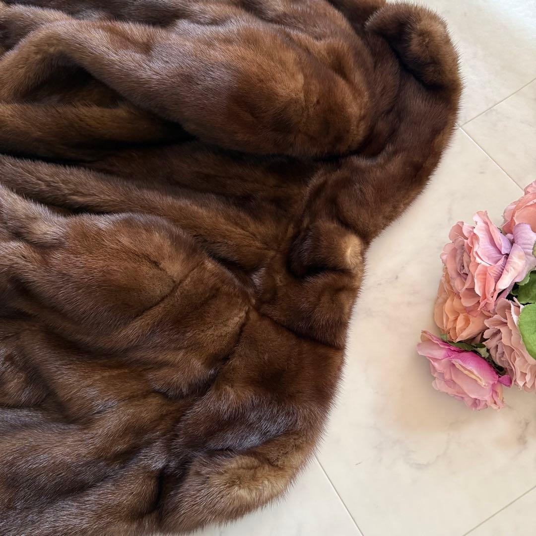 希少デザイン 模様◎デミバフミンク ファーコート アメリカンファーアワード 星5