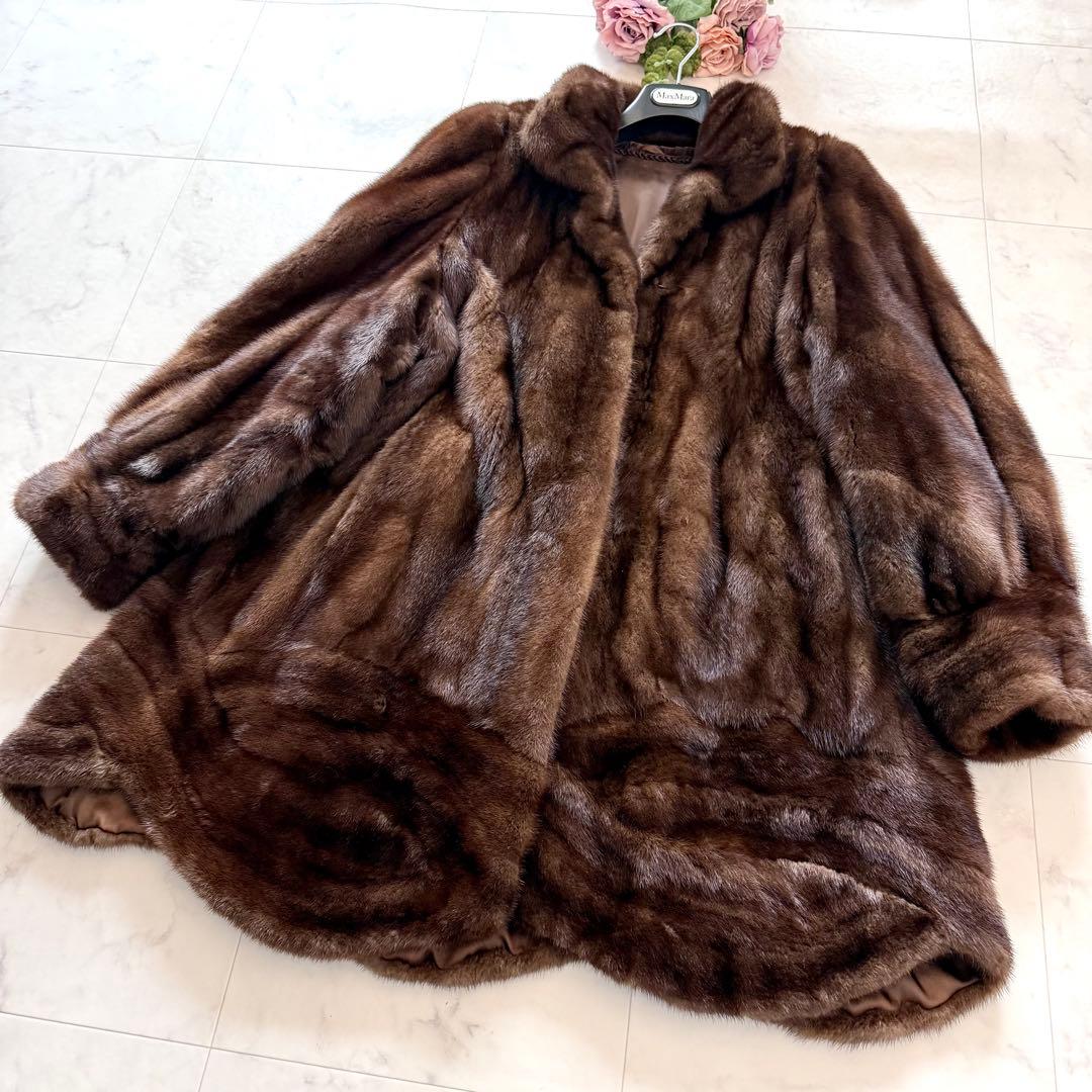 希少デザイン 模様◎デミバフミンク ファーコート アメリカンファーアワード 星5