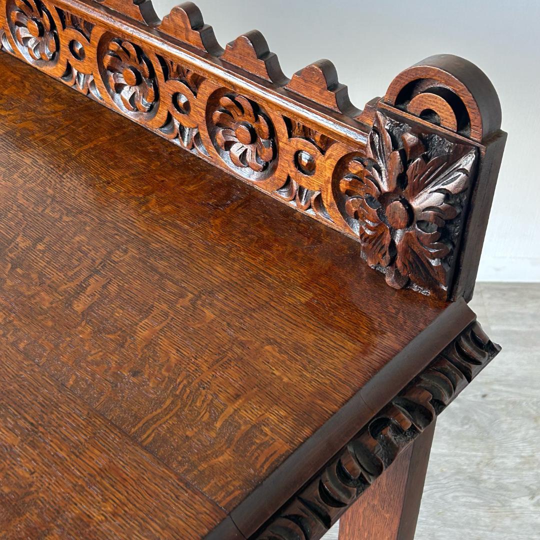 アンティーク 家具 サイドテーブル 手彫り 1880年 イギリス 英国 390A