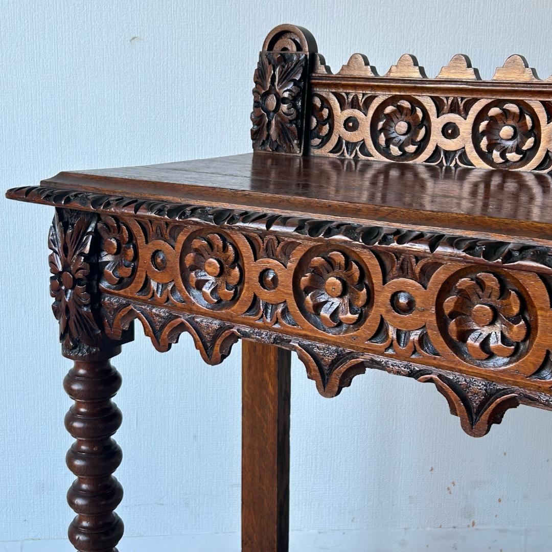 アンティーク 家具 サイドテーブル 手彫り 1880年 イギリス 英国 390A