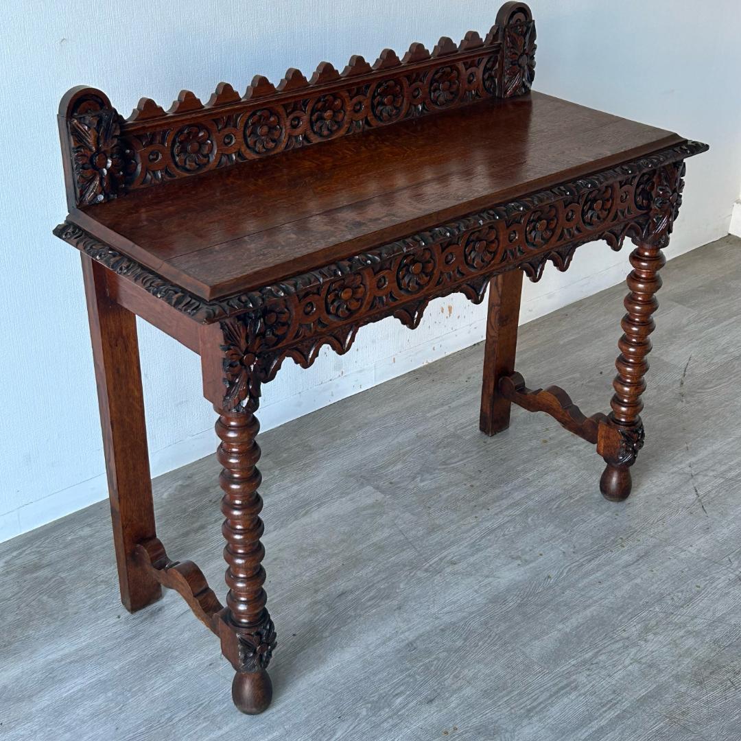 アンティーク 家具 サイドテーブル 手彫り 1880年 イギリス 英国 390A