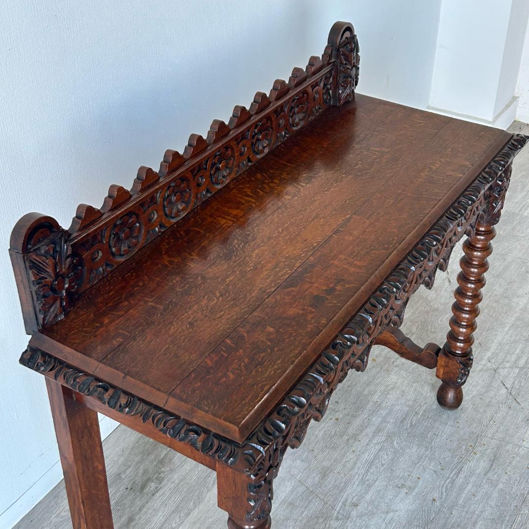 アンティーク 家具 サイドテーブル 手彫り 1880年 イギリス 英国 390A