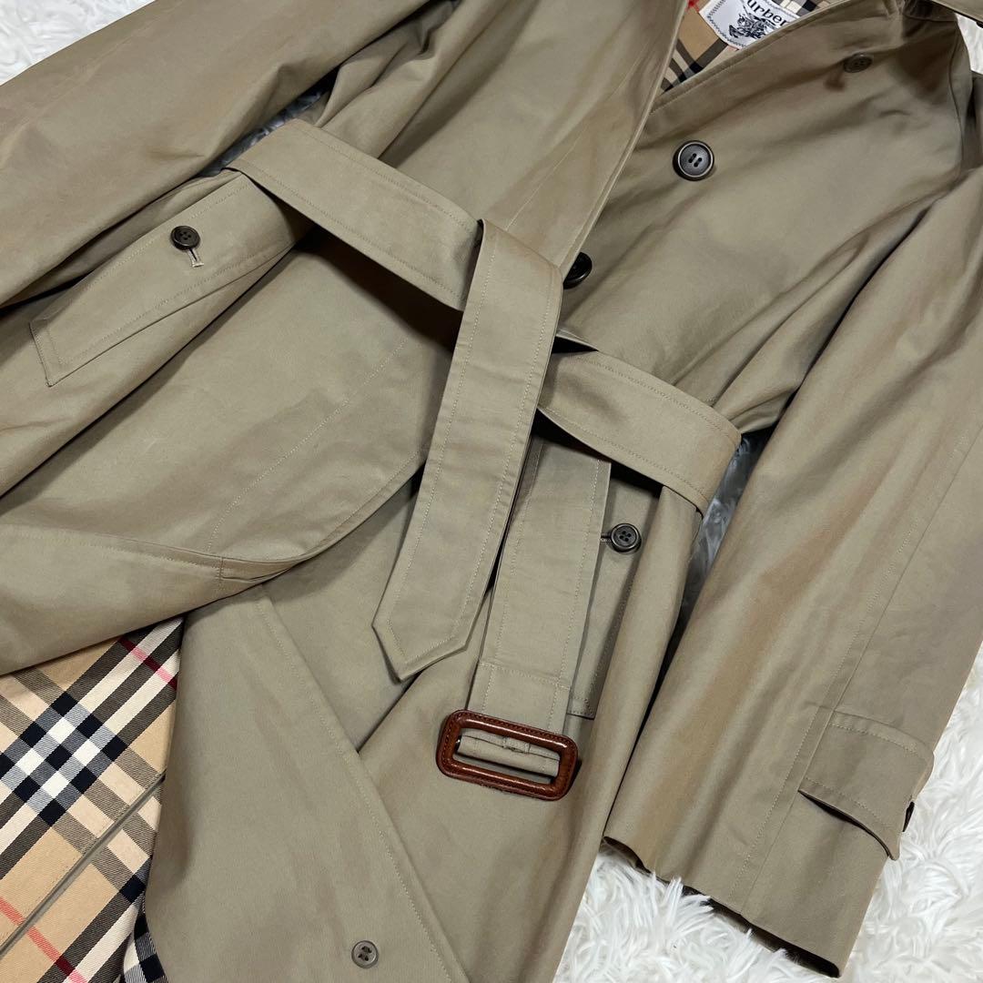 美品✨バーバリーBurberrys ベルト付きステンカラーコート ノバチェック