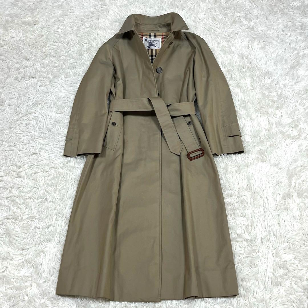 美品✨バーバリーBurberrys ベルト付きステンカラーコート ノバチェック