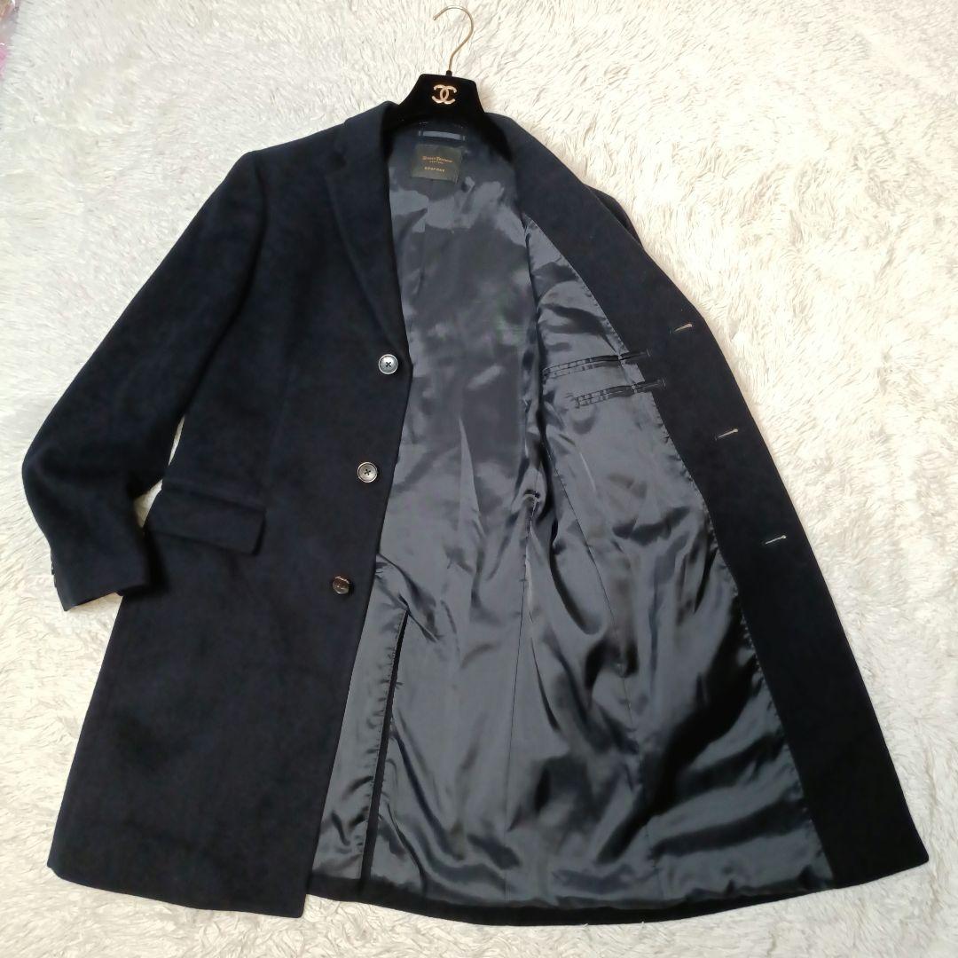 極美品■HICKEY FREEMAN ウール チェスターコート ブラック